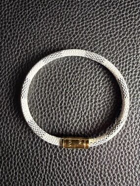LOUIS VUITTON Men’s Leather Bracelet - White/Gold